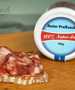 Roter Presssack im Glas