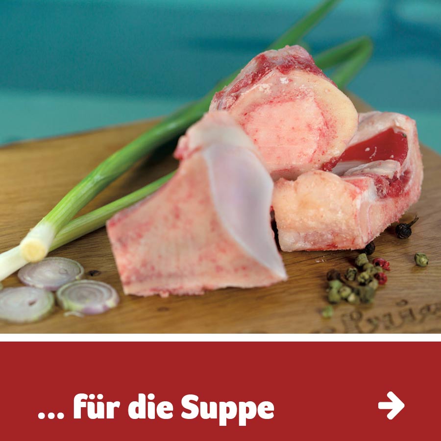 Fleisch und Knochen für die Suppe