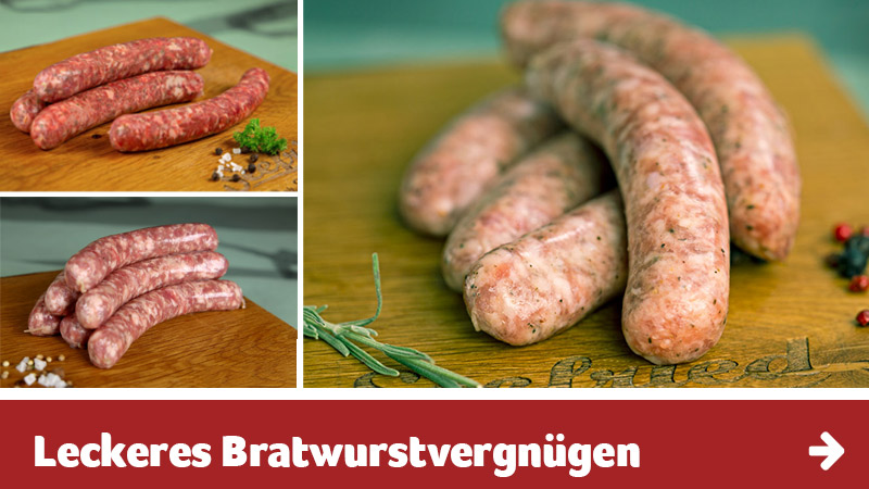 Frische und gebrühte Bratwürste